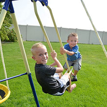 Sportspower Super 8 Metal Swing Set with Slide Yellow/White/Blue