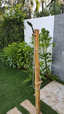 boohugger Bamboo Outdoor Shower | Tropical | Sustainable | Natural Bamboo | Handmade | 7 ft. Tall