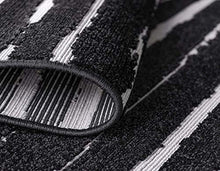 Unique Loom Sabrina Soto Outdoor Collection Geometric Striped Area Rug 8 ft x 10 ft Black/Ivory