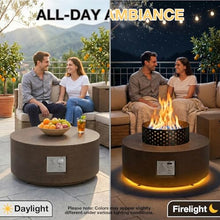 2-Piece 30" Propane Fire Pit Table for Outside Patio with Hidden Tank Table