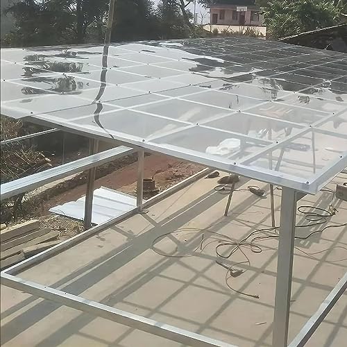 Polycarbonate Sheets All-Weather Outdoor Greenhouse Covering, Plastic Roofing Sheets Rainproof Insulation Protection(1x379m)
