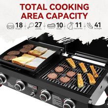 Royal Gourmet 4 Burner Propane Gas Grill and Griddle Combo with Hood