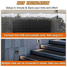 MOIUBYW 1/2/3/4/5 pcs Snow Melting Stairs Walkway Mat, De-Icing Kit Non Slip Rubber Heated Mat w/Power Cord, 3in/h Speed Snow and Ice Heated Pad for Winter Outdoor Steps Doorways Driveway(5 Pcs,12x48i