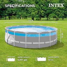 Intex Clearview Prism Frame Above Ground Swimming Pool Gray