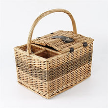 ASWRTYJO Large-capacity Outdoor Rattan Picnic Basket Japanese Portable Wicker Picnic Basket