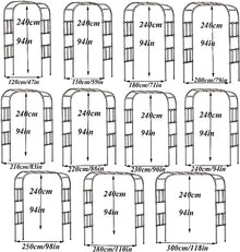 Metal Wedding Arch Heavy Duty Arched Flower Stand with Galvanized Steel Base Ideal for Weddings & Garden Decor(W250xH240cm/98x94in)