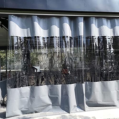 Outdoor Clear Tarp Curtain, PVC Heavy Duty Waterproof Tarpaulin Side Panels with Eyelets, Transparent Tarpaulin Partition Rain Curtain for Pergola, Porch, Gazebo, Patio,W×H-3.8×2.2m(12.5 * 7.2ft)