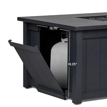 Landon Bay 70 Inch Rectangular Aluminum Propane Fire Pit Table in Black By Lakeview Outdoor Designs