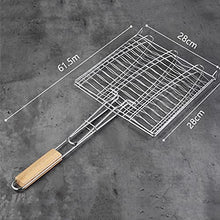 BBQ Barbecue Net Roast Fish Duck Meat Clip Grilled Fish Net Grilled Hamburger Net Tool Stainless Steel Grilling Iron Basket ()