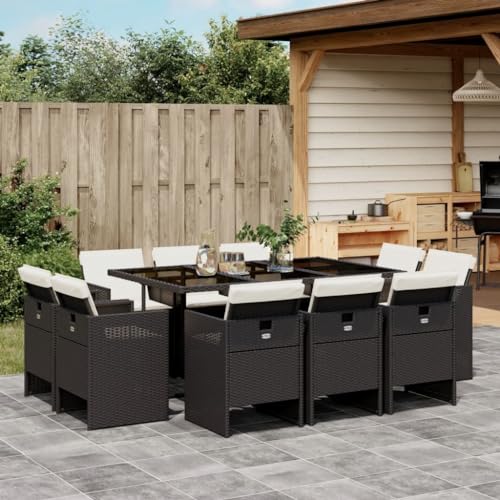 AMBERARD Patio Dining Set Set of 10 Black Furniture Set
