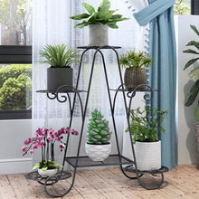 Plant Stand Metal Indoor Outdoor Plant Shelf Multiple 6 Tier Corner Flower Pot Holder Stands Creative Flower Stand Wrought Iron Tiered Planter Shelves Rustproof Display Rack For Garden Balcony
