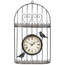 EHVYBDX Outdoor Garden Wall Clock Iron Art Bird Cage Design Garden Clocks Outdoor Waterproof Creative Home Furnishings Outside Clock Outdoor Wall Clock Indoor Outdoor Decoration White