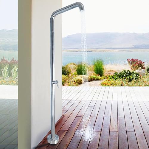 MKLFBY Free-Standing Outdoor Shower, Portable Outside Shower Station Fixture with Shower Head, Great for Camping, Pool Area, Beach House (Small Nozzle)