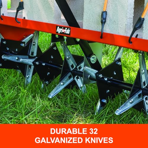 Agri-Fab 48 In Tow Behind Lawn Plug Aerator with 32 Galvanized Knives and Universal Hitch
