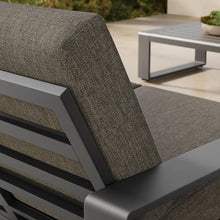 Modway Lirienne Aluminum Outdoor Loveseat in Smoke Gray - Weather-Resistant Modern 2-Seater Patio Couch with Removable Cushions