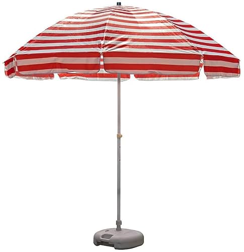Umbrella Umbrella 8.2ft Striped Beach Umbrella, Oxford Cloth Garden Lawn Umbrella with 8 Steel Wire Ribs, Waterproof and Fade Resistant (Color : Yellow+White) (Red+White)