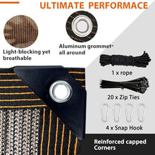 PFGDFSX 90% Shade Cloth, Dog Kennel Shade Cover, 40 x 50 FT Sturdy Durable Sunblock Shade Mesh Tarp with Grommets for Patio Plants Greenhouse Chicken Coop Porch, Brown