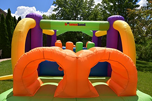 Bounceland Bounce House Inflatable Bouncer Obstacle Pro-Racer Combo Slides Orange/Purple/Yellow
