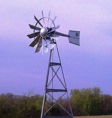 Outdoor Water Solutions 12-Feet Galvanized 3-Legged Aeration System Windmill Silver Galvanized