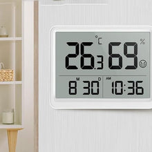 ASWRTYJO ABS Large-Screen Indoor Home Bedroom Electronic Clock Smiling Face Temperature Humidity Meter