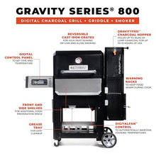 Masterbuilt® Gravity Series® 800 Smoker Grill - Charcoal Grill plus Griddle Insert, Digital Control, App Connectivity, 800 Cooking Square Inches in Black, Model MB20040221