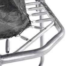 JumpKing Rectangle Trampoline with Basketball Hoops Black & Lime Green