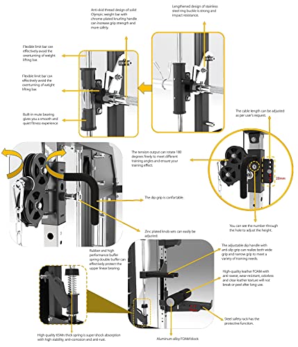 MiM USA Hercules Ex Commercial Smith Machine & Functional Trainer Black