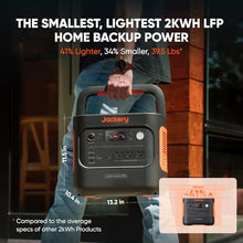 Jackery Explorer 2000 v2 Power Station and 2 * 100W Solar Panels, 2042Wh LiFePO4 Home Backup Battery, 2200W Solar Generator, USB-C PD 100W Fast Charging for Emergencies, Power Outages, Camping
