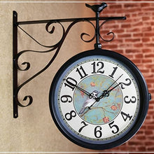 ERTTGWGF Double-Sided Arabic Numeral, 360° European Retro Rotating Clock Decoration, Suitable for Corridor, Outdoor, Entrance Decoration