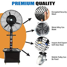 GFJYKDL Misting Fan Spray Cooling Fan Industrial Fan with 3 Speeds, 42L Tank, Heavy Duty Patio Water Tank Electric Fans for Garage or Workspace,81cm/31.9in