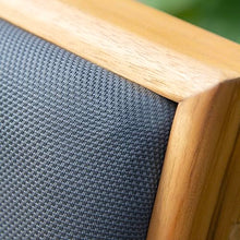 Cambridge Casual Napa Teak Outdoor Adirondack Chat Set of 3 with Padded Seat, Free Furniture Cover, Quick-Dry Foam, Gray Color, Square Side Table, Perfect for A Round Firepit