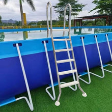 FJFFC 160cm 5-Step 304 Stainless Steel Frame Above Ground Swimming Pool Ladder, Heavy Duty Double Sided Removable Pool Steps, Pool Ladder Steps with Non-Slip Plastic Steps for Entry and Exit,63 in