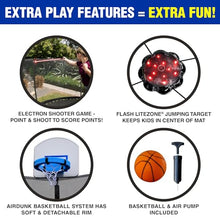 TruJump 12 FT Outdoor Trampoline with Basketball Hoop & Safety Net Blue