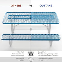 OUTTANS Commercial Metal Picnic Table (Blue, 6' Rectangular)