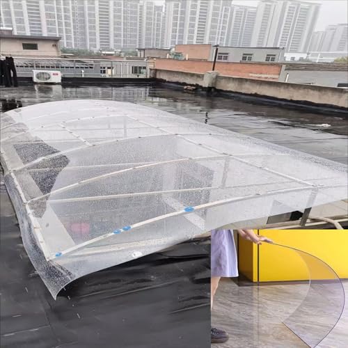 ZRUTIMI Transparent Polycarbonate Greenhouse Panels for Skylight Lighting are Waterproof and UV-Resistant, Suitable for Replacement in greenhouses, courtyards and terraces(3mm,1.8x15m/6x49.2ft)