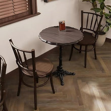 JOSOGO Vintage Bistro Table, Restaurant Table, Multi-Shape with Ornate Cast Iron Base, Sturdy & Elegant, for Cafe, Patio and Living Room(A,50cm)