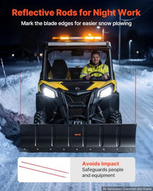 VEVOR Snow Plow Kit 60 in Universal Plow Attachment 3 Mount Options Black