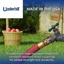Underhill UltraMax Commercial Garden Water Hose 75 ft, Rubber, Flexible, Anti-Kink, 200 psi WP, 800 psi BP, H75-075R, ¾ Inch x 75 ft GHT, Red
