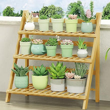 Wooden Book Shelf Grating Plant Shelf Flower Pot Stand Folding Shelf Succulent Stand Bracket Shelf Wooden Ladder Outdoor Plant Trellis Collapsible Bookshelf Display Rack Bamboo Balcony Planter
