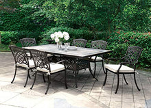 24/7 Shop at Home Ladis Contemporary Rectangle Patio Dining Table, Antique Black