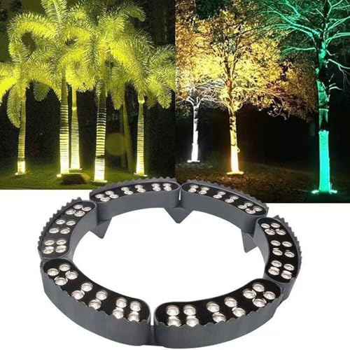 Landscape Lights - Outdoor Tree Hugging Lights, Circular LED Palm Tree Shaped Ring Light, IP65 Waterproof Outdoor Garden Colorful Tree Lighting, Garden Courtyard Spotlight(White Light,84W(110-240V))