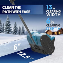 Cordless Chargeable Snow Blower 12.5“ Cleaning Width，Adjustable Front Handle, Power Snow Shovel Lightweight for Driveway Deck Twobatteries