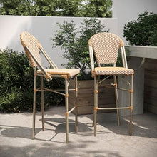 Flash Furniture 30 in Indoor/Outdoor Bar Stool, Natural/White, 2-Pack