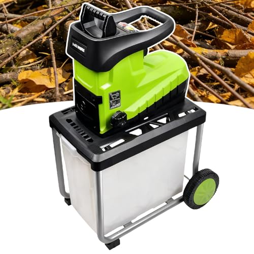 pedenencelia Rapid Shredder, Garden Shredder Electric with 60l Box and Overload Protection, for 45mm/1.77" Branches, New Hobbing Cutter Head, for Garden Debris and Branches
