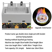 Gas Fryer, Large Capacity Stainless Steel Fryer for Home and Commercial, Adjustable Firepower,with Baskets and Lids, for Chips Donuts Fish,Single Cylinder + Fried Blue,Big single cylinder+basket