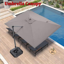 DSWMY 10' X 13' Cantilever Parasol Replacement Fabric Rectangle 8 Ribs Garden Umbrella Canopy Replacement Cloth, Large Patio Parasol Top Cover Anti-UV(Khaki)