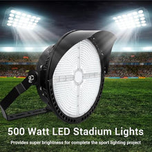 Kiarixo 500W LED Stadium Lights, 72000LM LED Sports Light 5700K, 100-277Vac IP65 Waterproof 10KV Surge Protection Arena Lights, 30° Beam Angle Flood Lights Outdoor with UL-Listed, 2 Pack