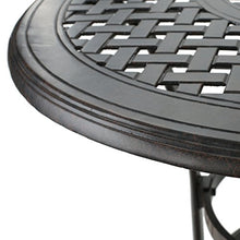 roomfitters Outdoor Cast Aluminum Bar Table Round Patio Bistro High Top Pub Table with Umbrella Hole for Garden Deck, Bronze