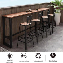 Modern Trestle Table Rectangular Outdoor Bar Table,Outdoor Bar Height Dining Table,Wooden Balcony Bar Table,Farmhouse Pub Height Table Patio Table Wood Counter Height Ta(Size:120x40x105cm,Color:black)