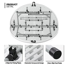 MoNiBloom 10 Pack 5.5Ft White Folding Plastic Table Heavy Duty Plastic Fold in Half Commercial Banquet Even Indoor Outdoor Table with Handle